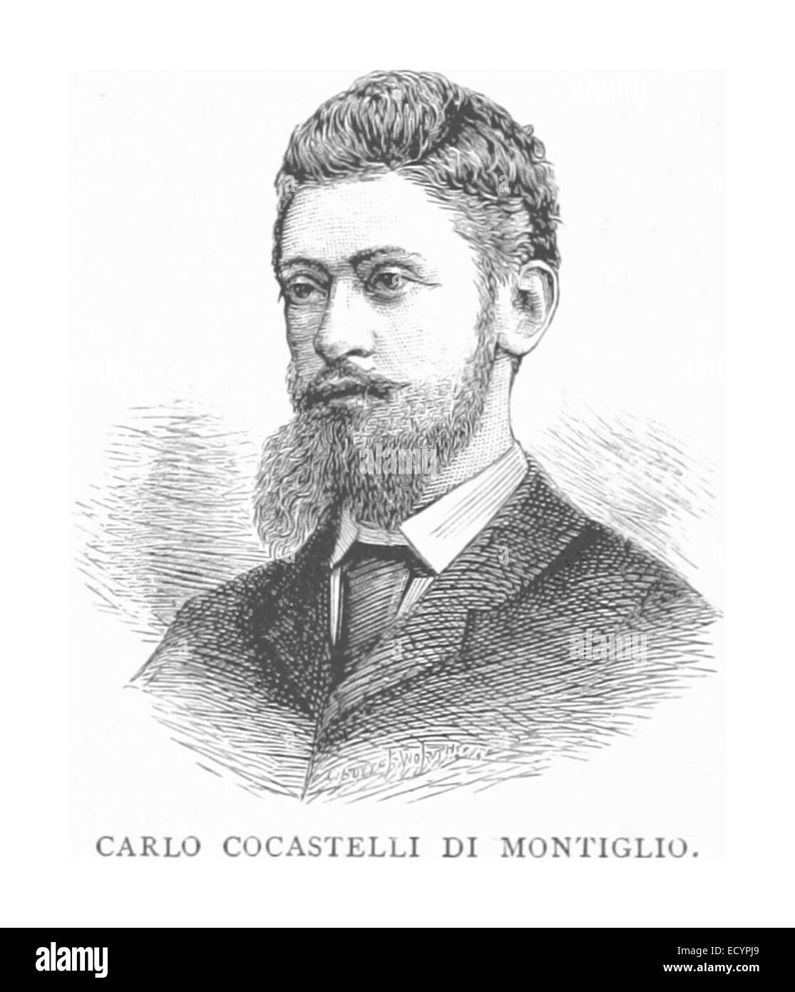 Eine historische Persönlichkeit, Carlo Cocastelli di Montiglio, der wahrscheinlich im 18. Oder 19. Jahrhundert an europäischen politischen oder militärischen Angelegenheiten beteiligt war. Stockfoto