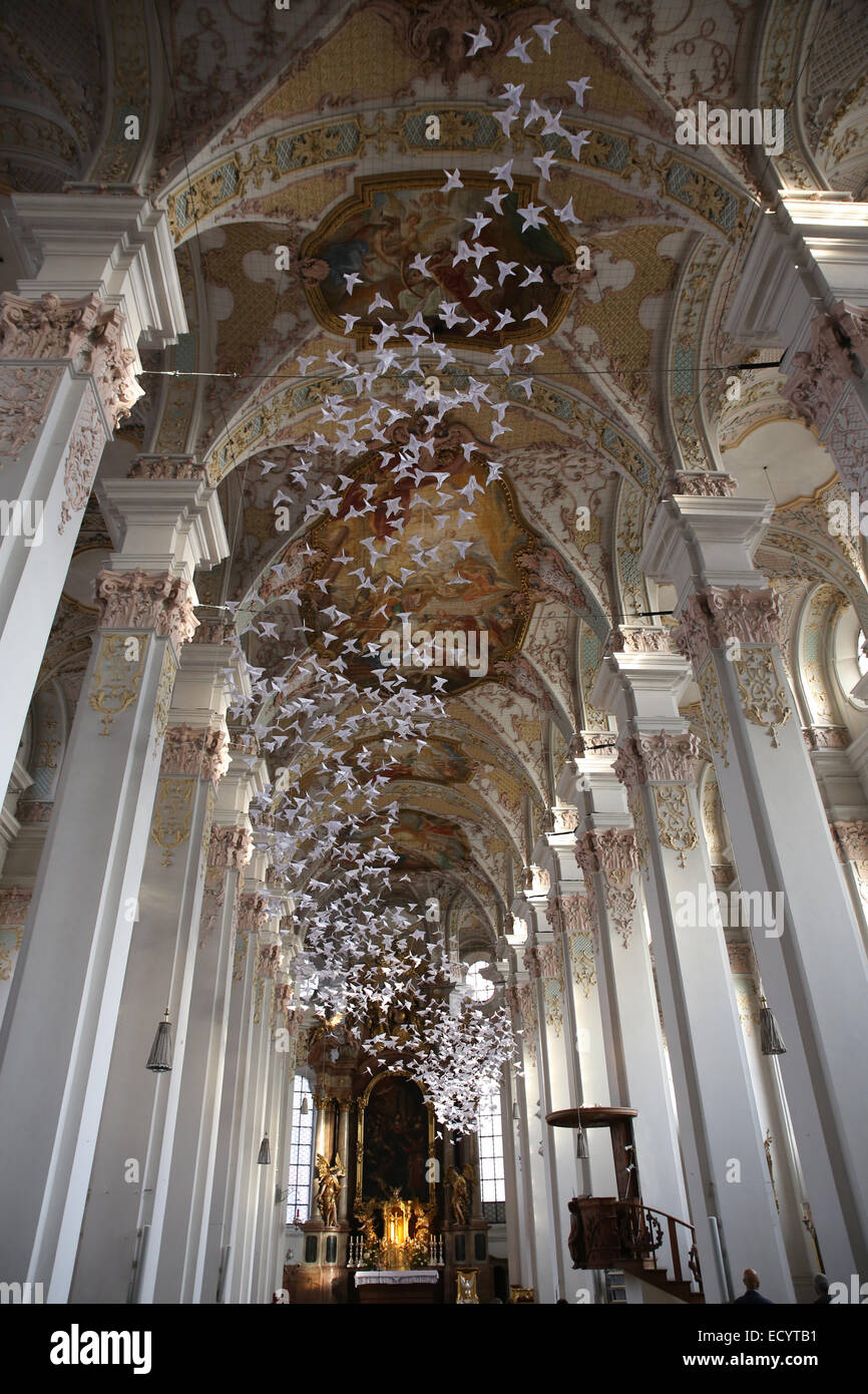 München-St. Peter Kirche Innenraum Stockfoto