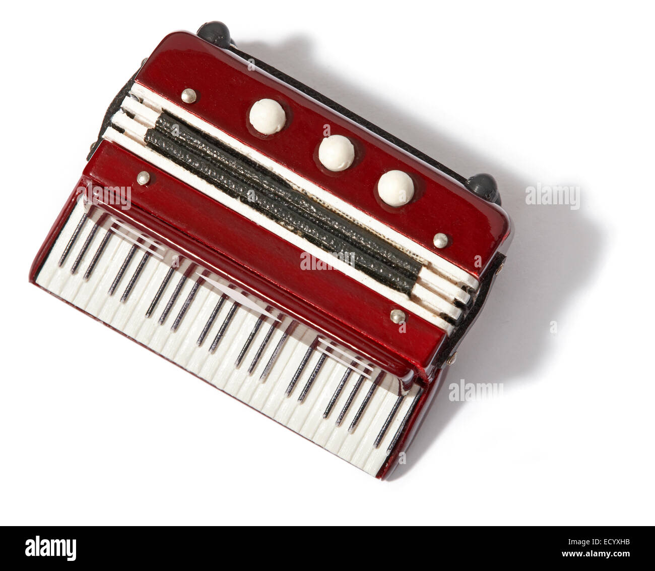 Spielzeug-Akkordeon-rot und weiß Stockfoto