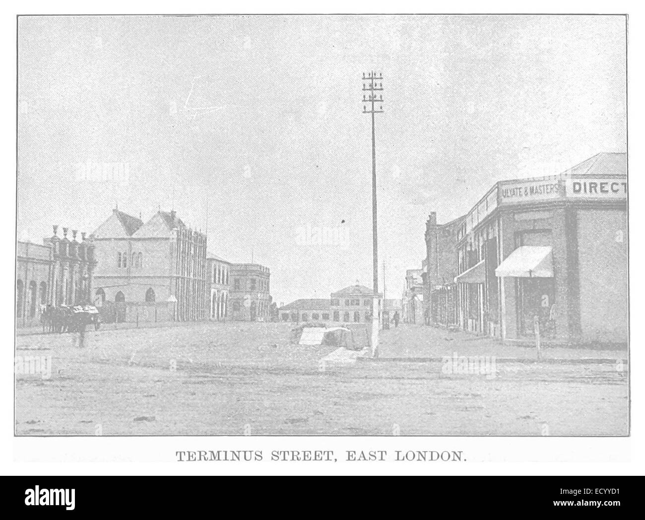 Eine Illustration aus dem Jahr 1893, die die Terminus Street in East London zeigt. Das Bild gibt einen Einblick in die urbane Umgebung der Gegend, die das Layout und die Gebäude der Straße im späten 19. Jahrhundert zeigt. Stockfoto
