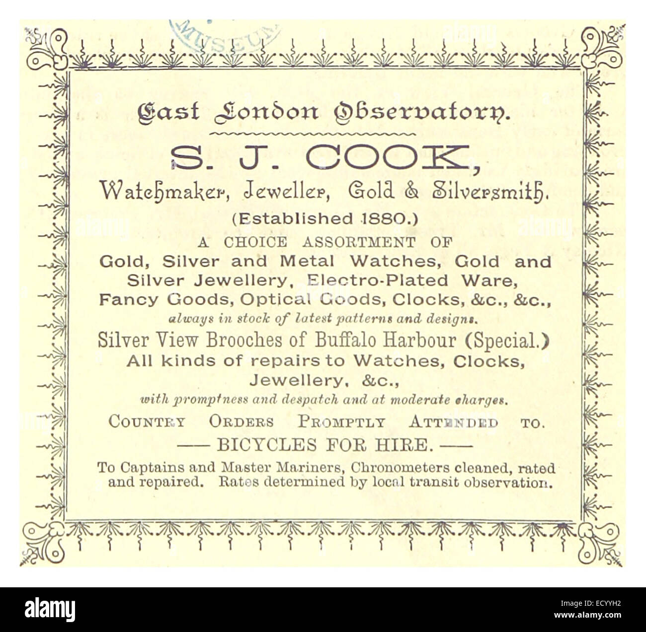 Eine Vintage-Werbung aus der Ausgabe 1893 von EL, die die Marketingtechniken und die Handelskultur der damaligen Zeit zeigt. Stockfoto