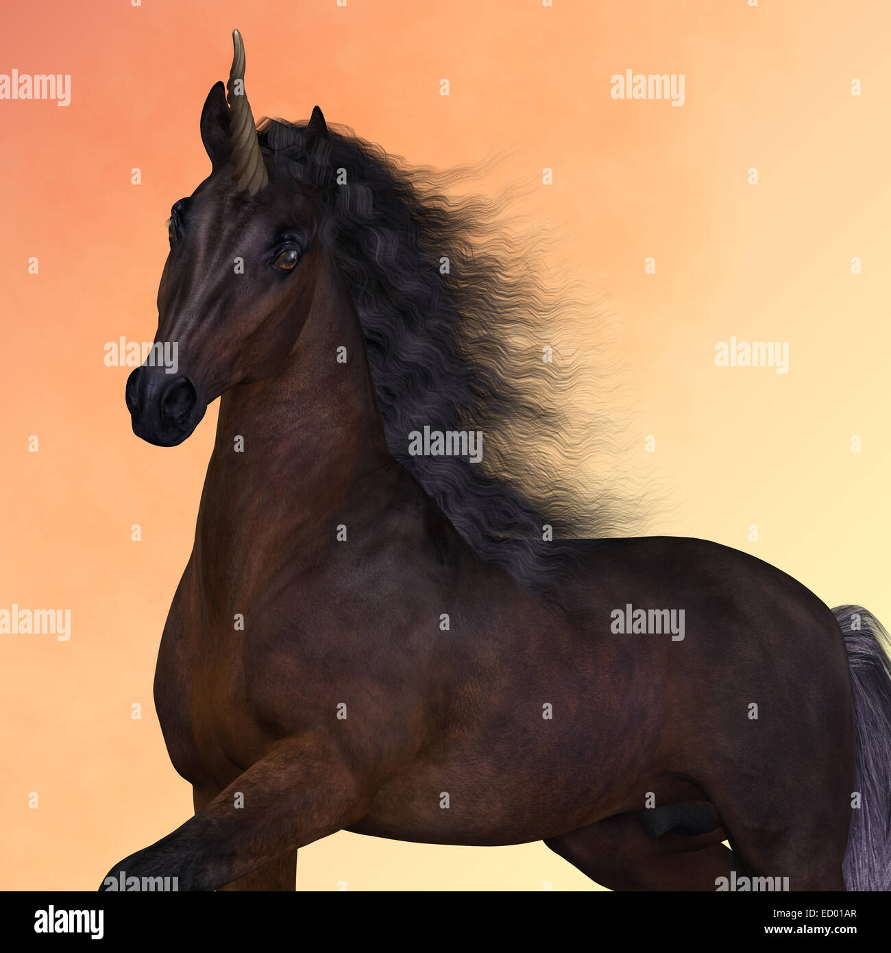 Eine Einhorn ist ein Wesen voller Fantasie und Mythologie, die ein Horn