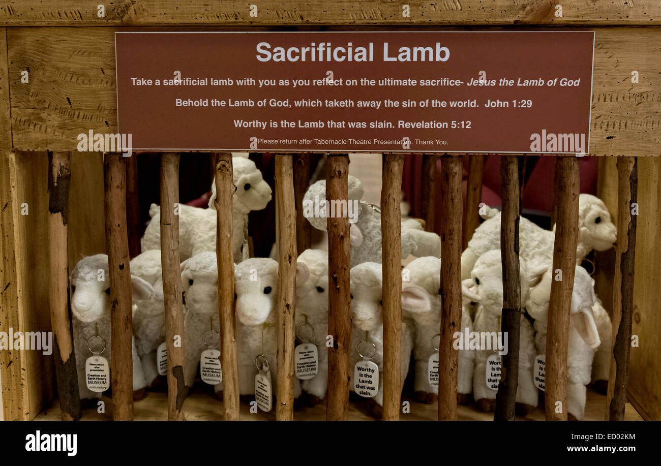 Santee, Kalifornien, USA. 22. Dezember 2014. Die Erstellung und Earth History Museum lehnt wissenschaftliche Beweise und verkündet, Kreationismus und Intelligent Design, die biblische Sicht, dass die Erde von Gott in sechs Tagen nicht mehr als 10.000 Jahren erschaffen wurde. © Brian Cahn/ZUMA Draht/Alamy Live-Nachrichten Stockfoto