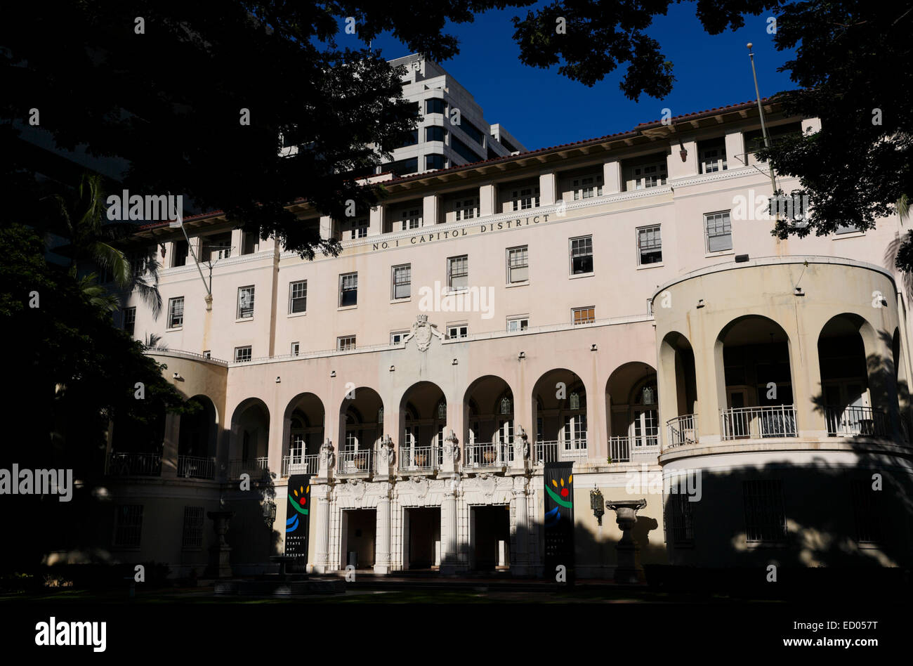 Honolulu, Hawaii, USA. 7. Dezember 2014. Der Hawaii State Art Museum befindet sich in der Nr. 1 Kapitol Bezirk in Honolulu. Stockfoto