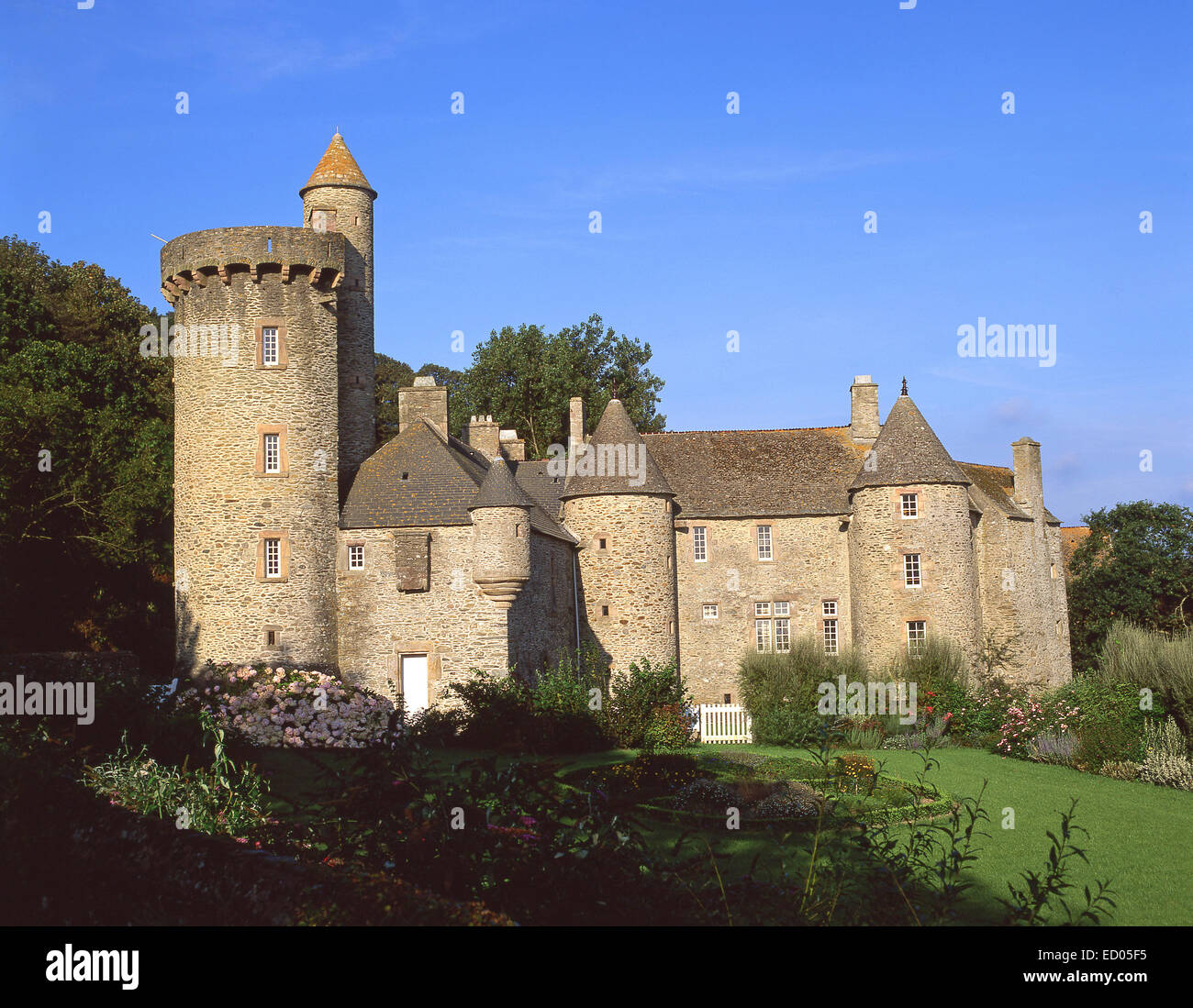 16. Jahrhundert Le Manoir de Dur-Ecu, Dur-Ecu, Urville-Nacqueville, Manche, untere Normandie Region, Frankreich Stockfoto