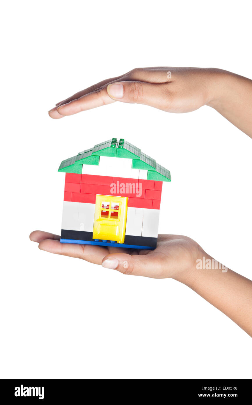 1 Dame Hand Dummy-Haus Stockfoto