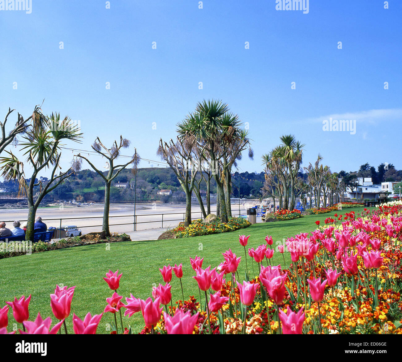 Saint Brélade's Bay im Frühling, St Brélade Parish, Jersey, Kanalinseln Stockfoto