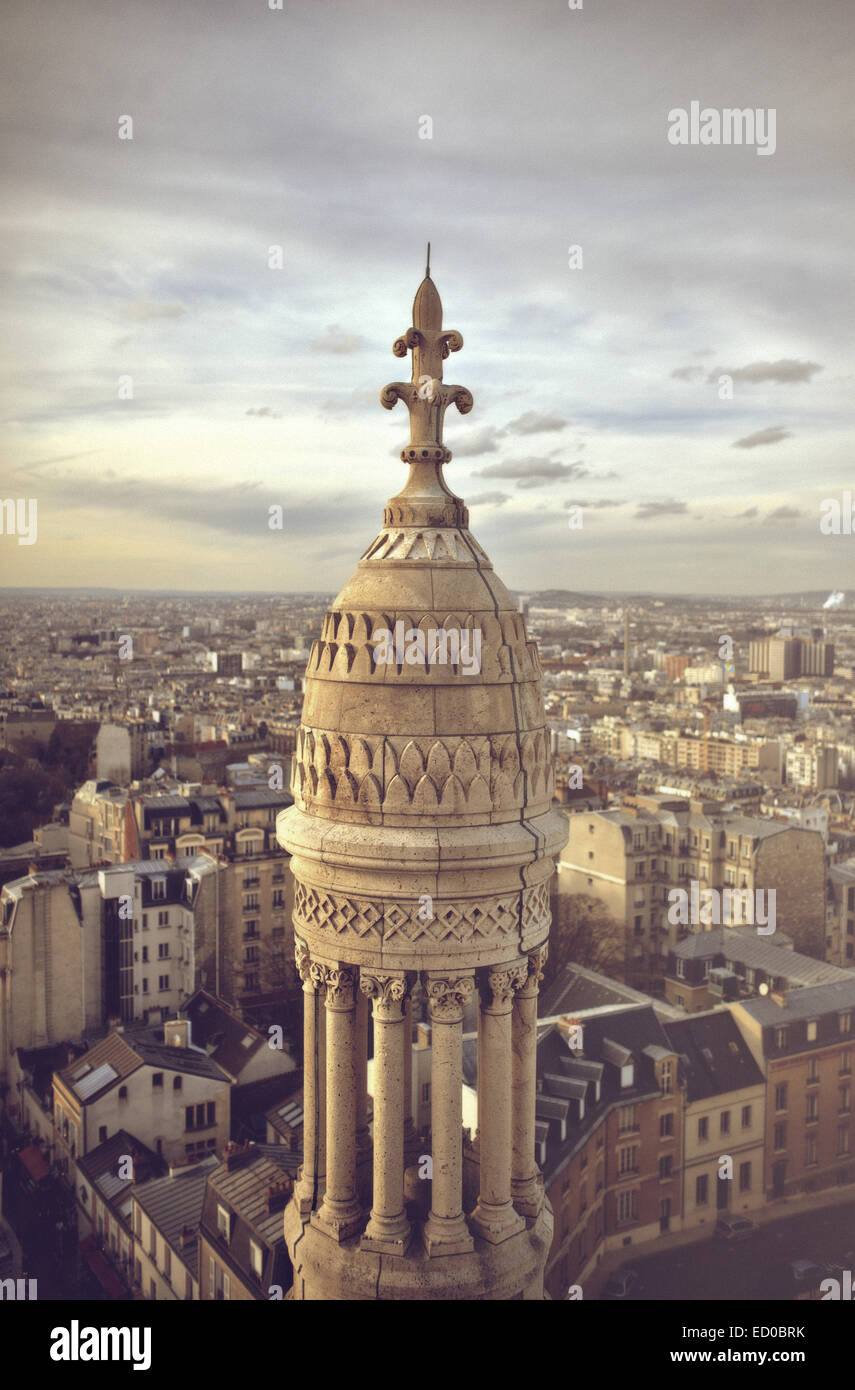 Frankreich, Paris, Montparnasse, Ansicht von oben der Sacre Coeur Stockfoto