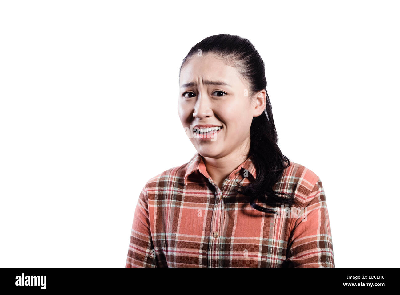 Angewidert junge Frau Stockfoto