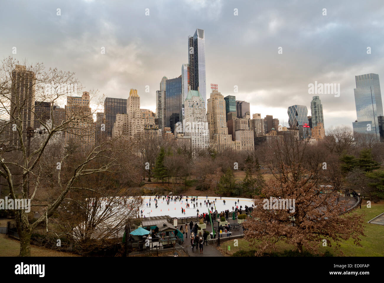 Eisbahn im Central Park, Manhattan, New York, USA Stockfoto