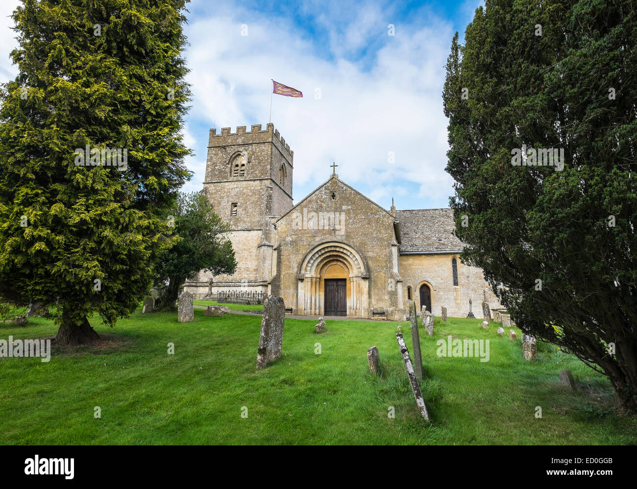 Kirche St. Michael und alle Engel Guiting Power The Cotswolds Gloucestershire, England Stockfoto