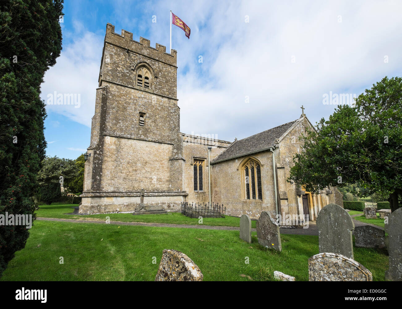 Kirche St. Michael und alle Engel Guiting Power The Cotswolds Gloucestershire, England Stockfoto