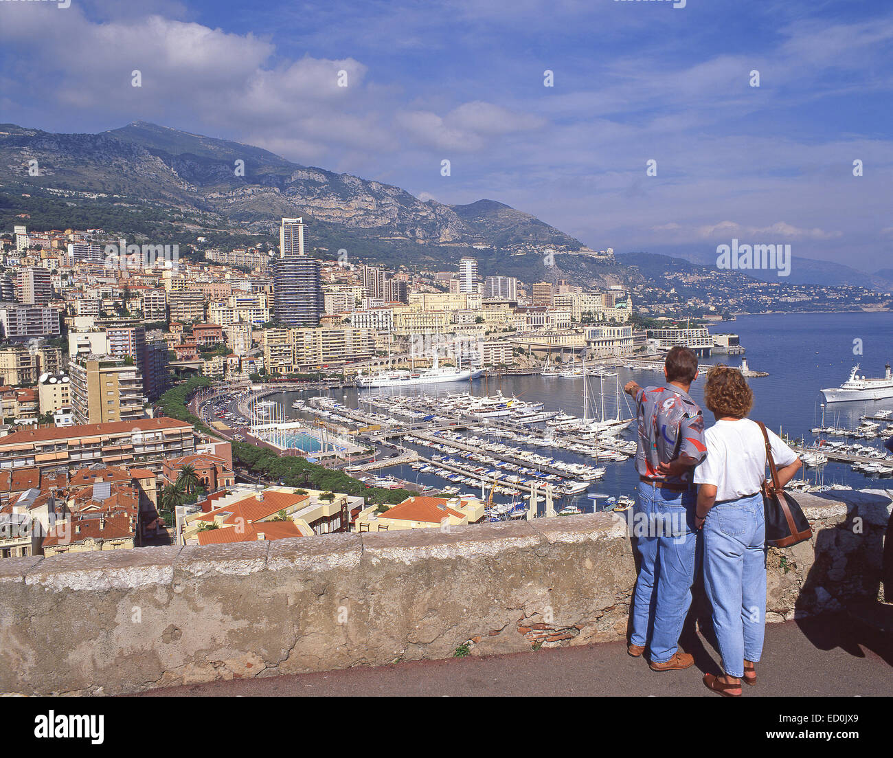 Blick auf Hafen und Monte Carlo von La Colle Lookout, Fürstentum Monaco