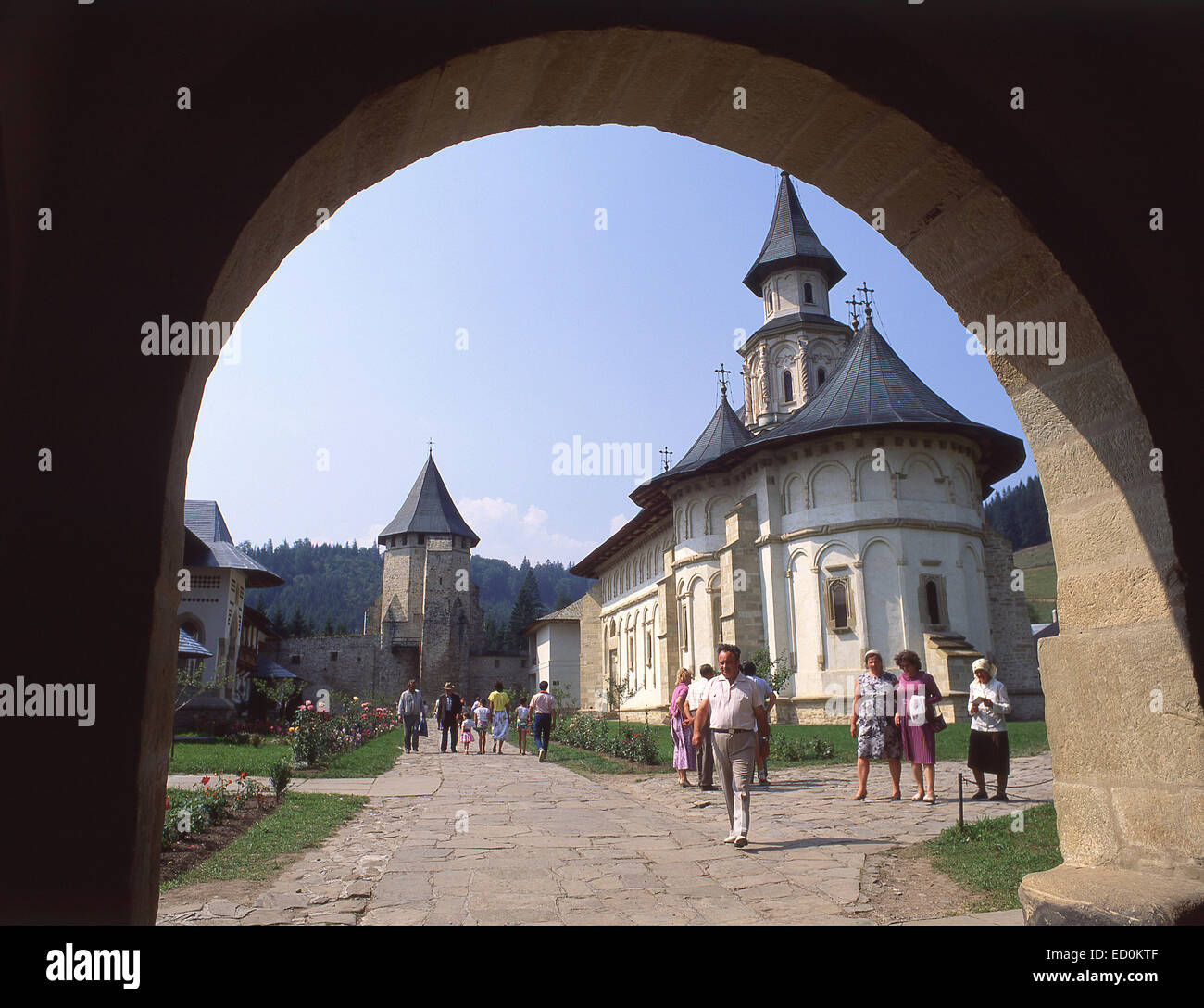 Kloster Putna (bemalte Kirchen der Moldau), Putna, Suceava Grafschaft, Nord-Est-Moldau-Region, Rumänien Stockfoto