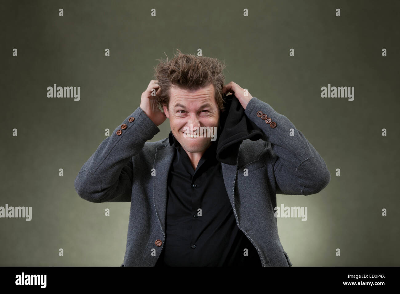 Arno Camenisch, Schriftsteller und Dramatiker, auf dem Edinburgh International Book Festival 2014. Edinburgh, Schottland. 17. August 2014 Stockfoto