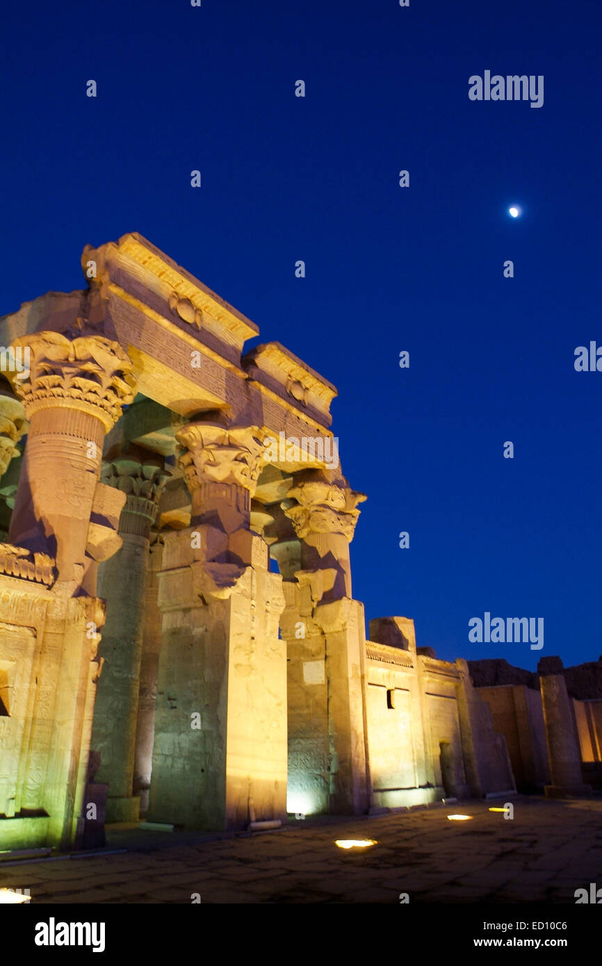 Ägypten, Oberägypten, Niltal, Kom Ombo Tempel dem Gott Sobek die Krokodil-unter der Leitung Stockfoto