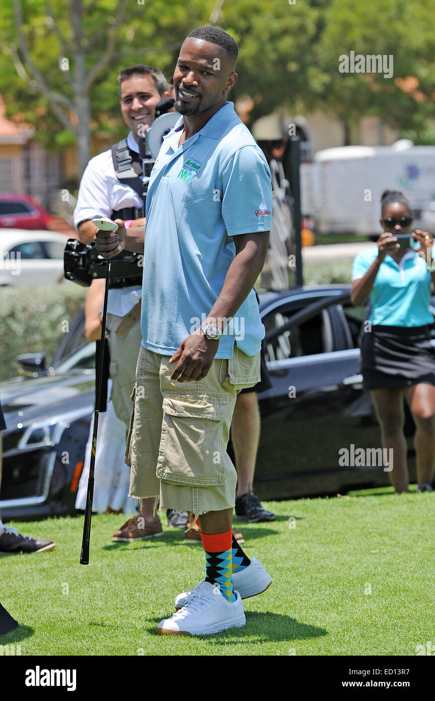 Jamie Foxx besucht die 10. jährlichen Irie Wochenende Celebrity Golf Turnier Featuring: Jamie Foxx Where: Miami Beach, Florida, USA bei: 20. Juni 2014 Stockfoto