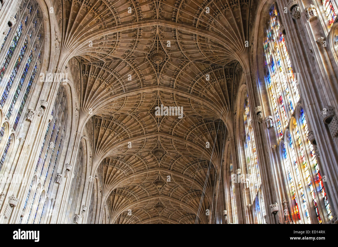 Innenraum des Königs College Chapel, Cambridge Cambridgeshire England Vereinigtes Königreich Großbritannien Stockfoto