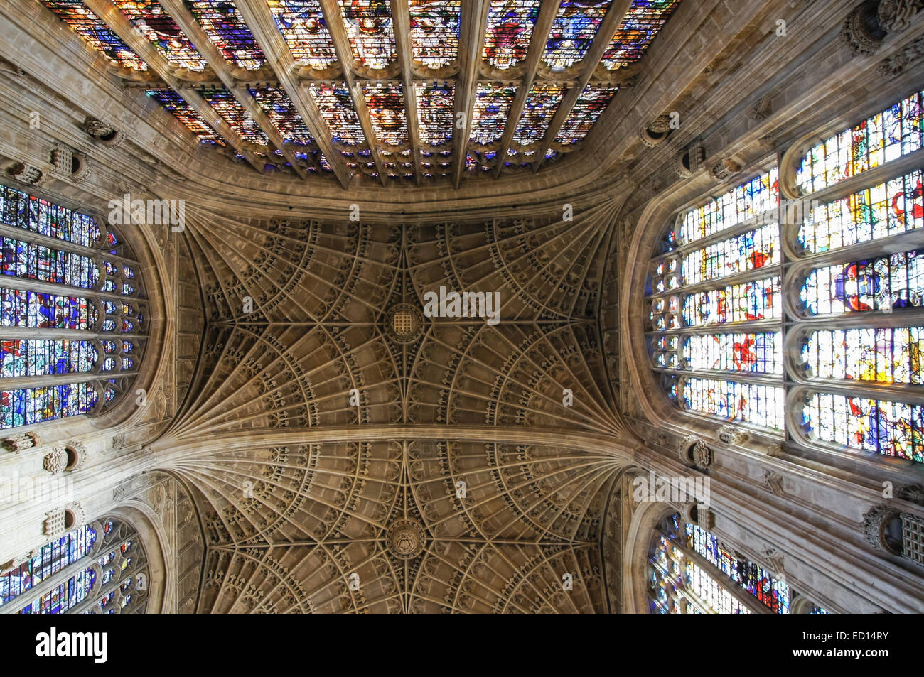 Innenraum des Königs College Chapel, Cambridge Cambridgeshire England Vereinigtes Königreich Großbritannien Stockfoto