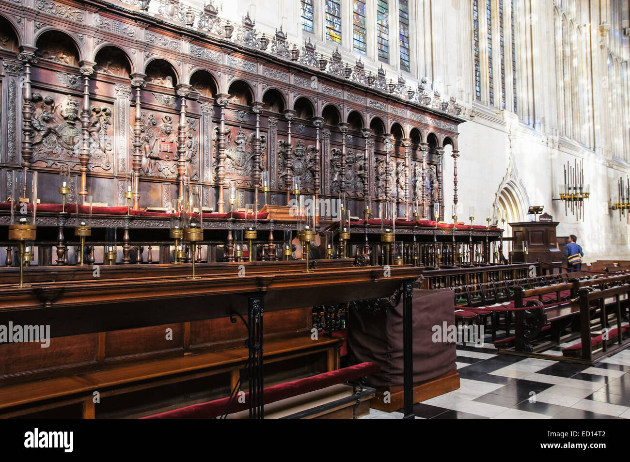 Innenraum des Königs College Chapel, Cambridge Cambridgeshire England Vereinigtes Königreich Großbritannien Stockfoto