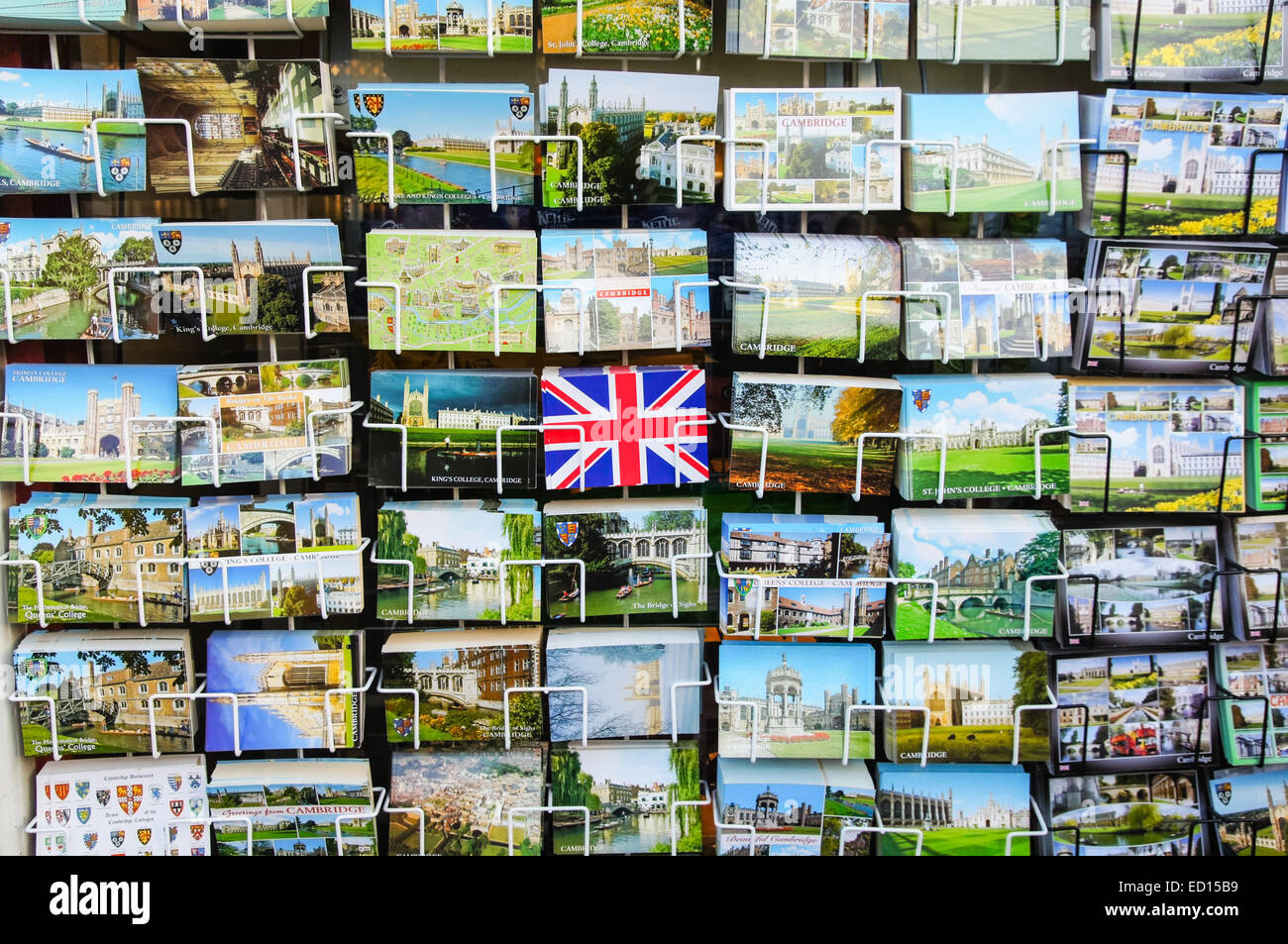 Postkarte-Racks in Cambridge Cambridgeshire England Vereinigtes Königreich Großbritannien Stockfoto