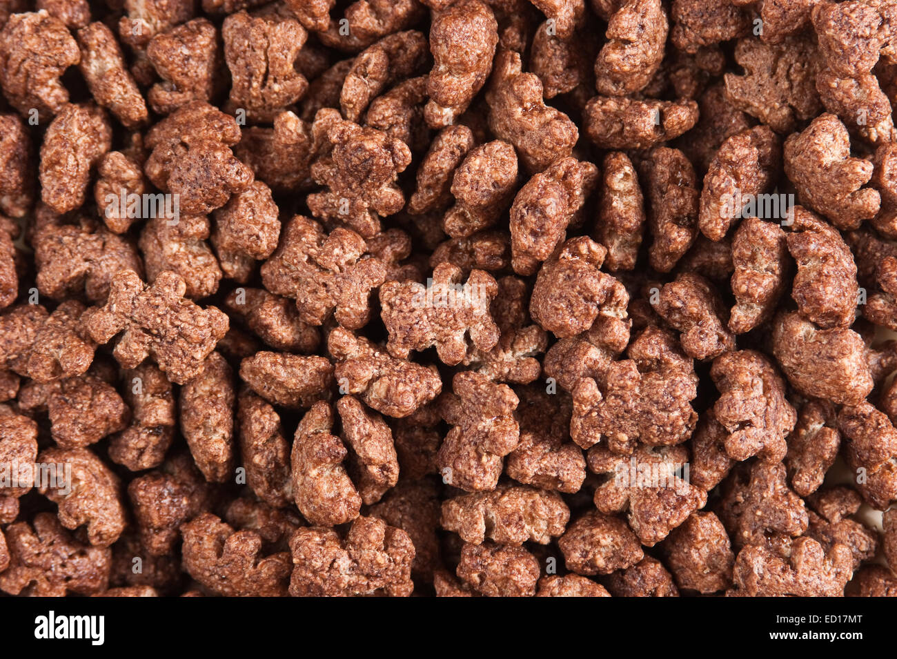 Haufen von Schokolade Cornflakes, Hintergrund Stockfoto