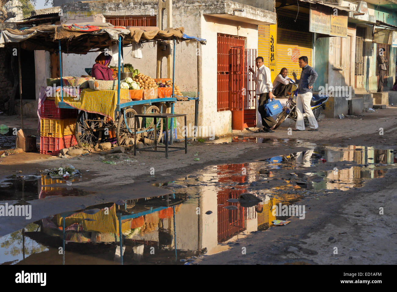 Straßenszene in Poshina, Gujarat, Indien Stockfoto