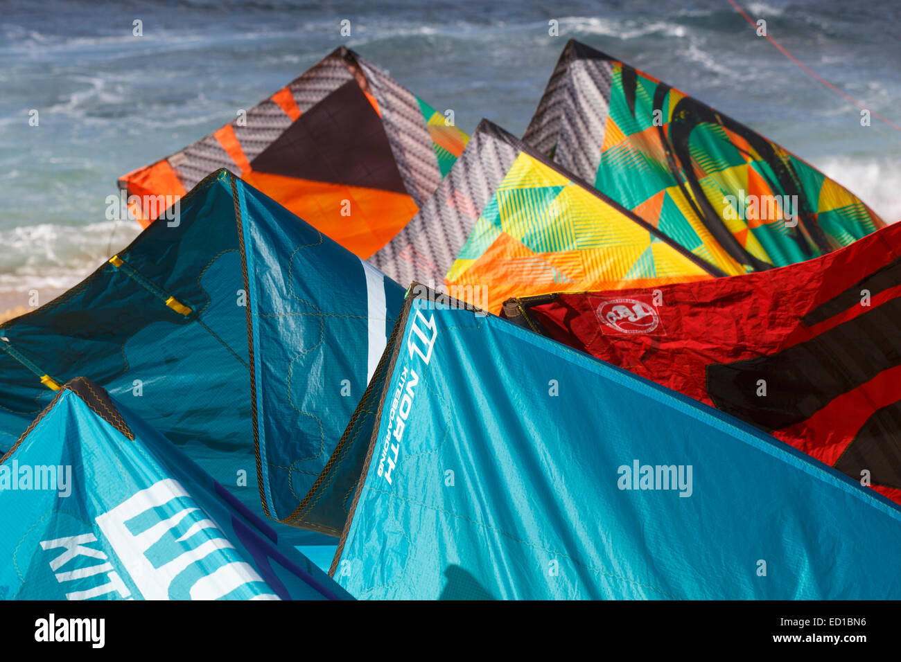 Kite Surf Pro WM 2013 statt in der Nähe Ho Okipa Beach, Maui, Hawaii. Stockfoto