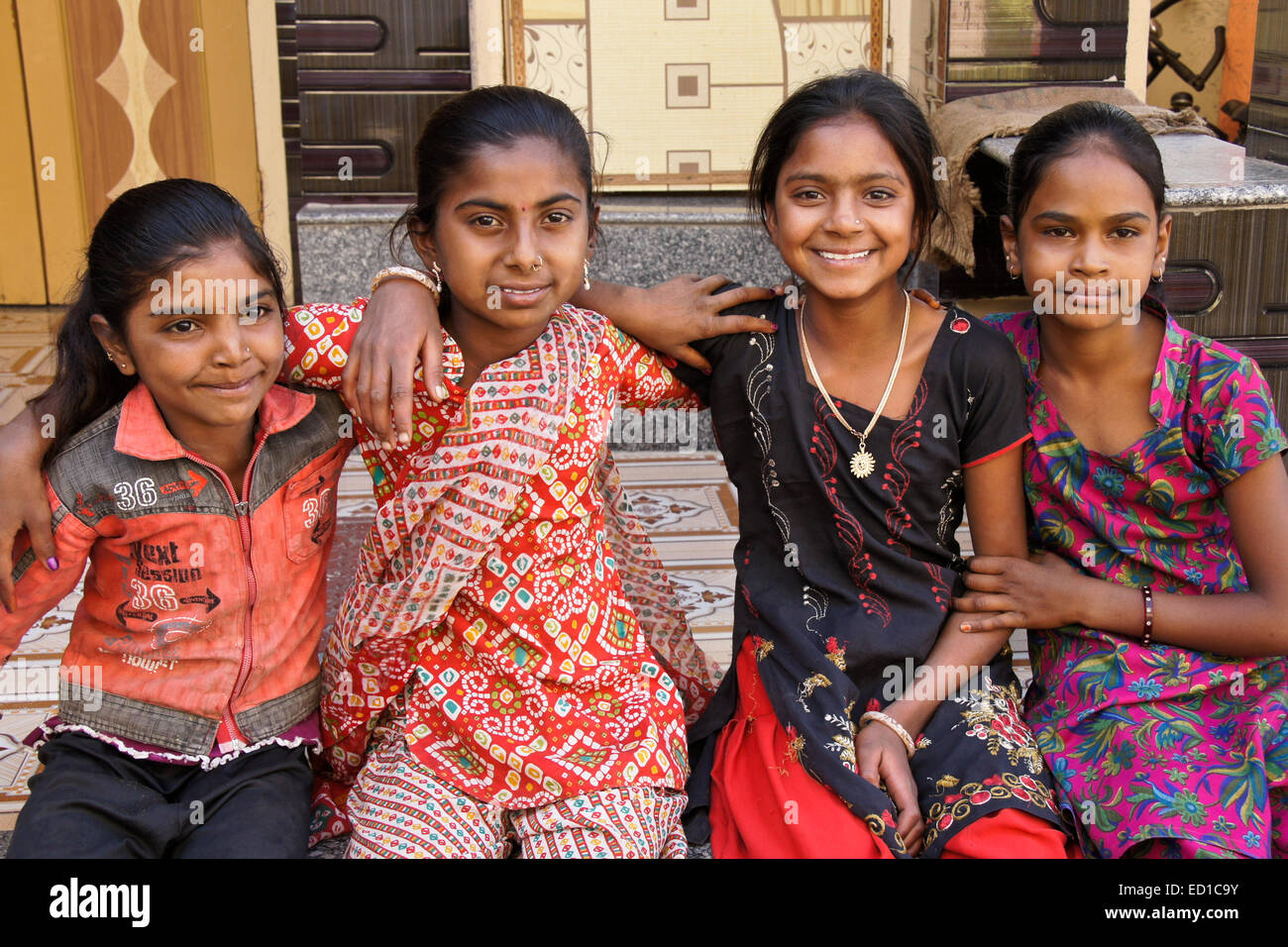 Junge Mädchen von Patan, Gujarat, Indien Stockfoto