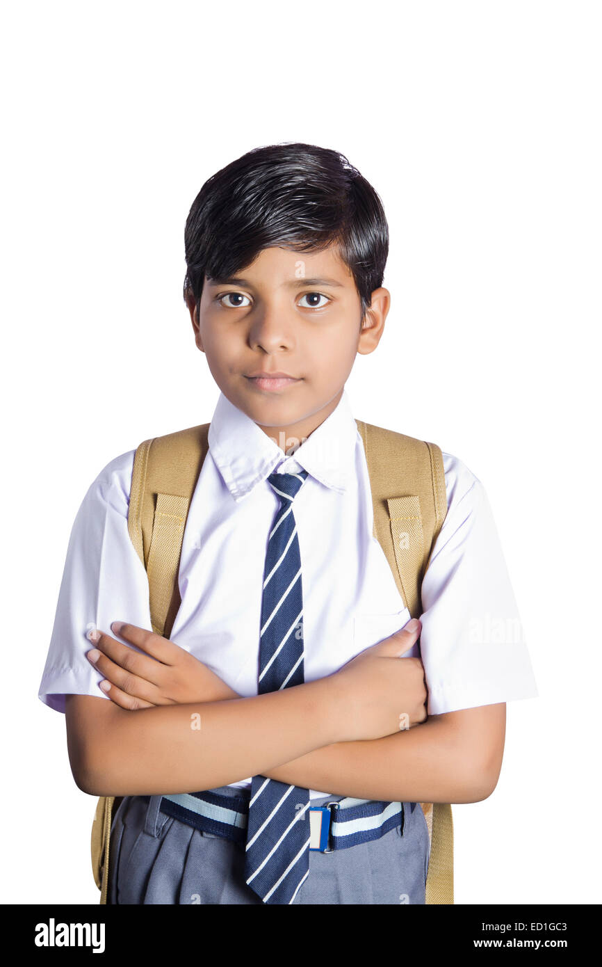 1 indische Kind Schule Schüler pose Stockfoto