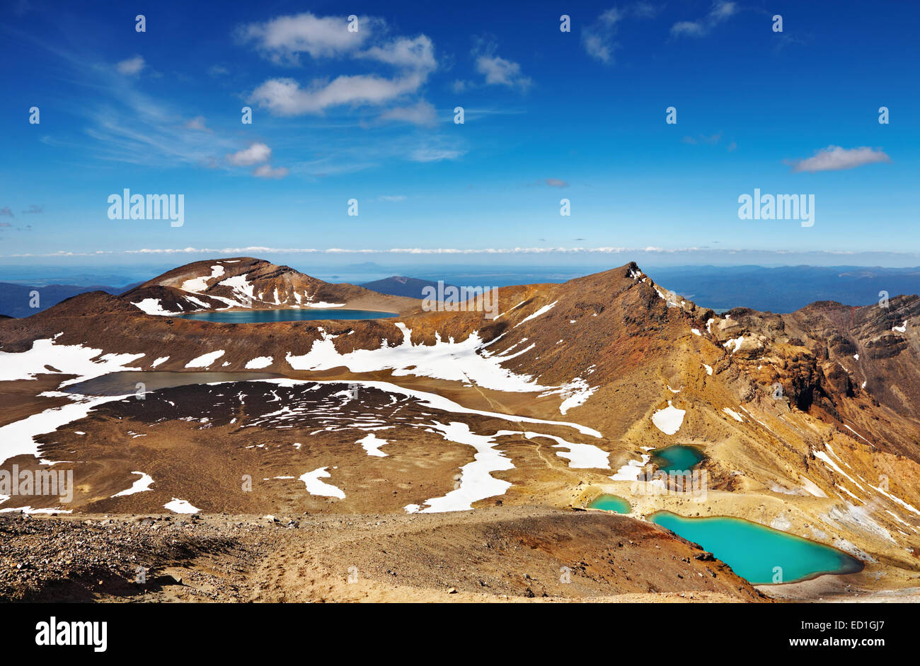 Emerald Lakes, Tongariro National Park, Neuseeland Stockfoto