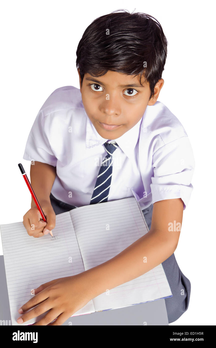 1 indische Kinder Schule Schüler studieren schreiben Stockfoto