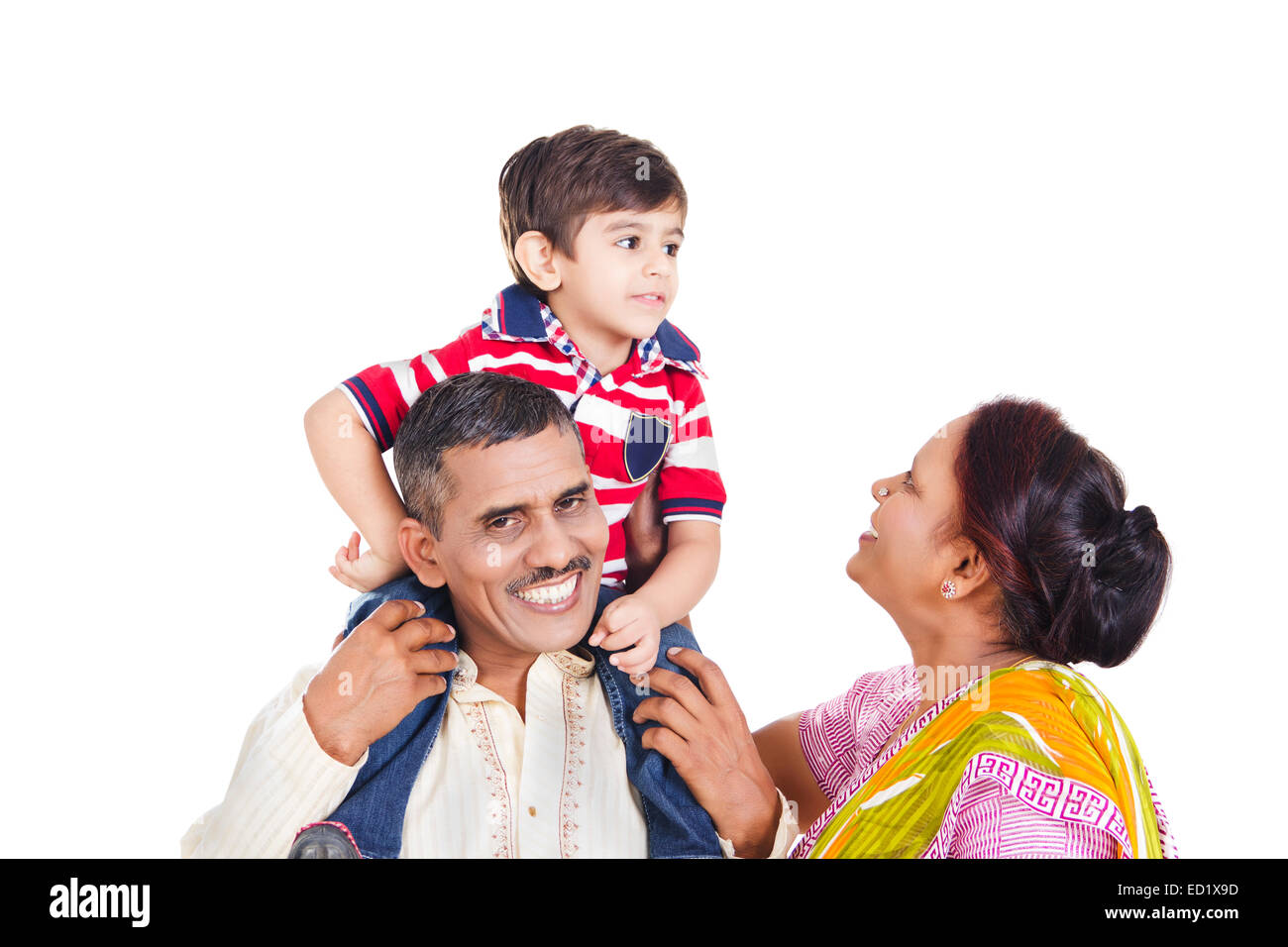 indischer Eltern und Enkel Spaß Stockfoto