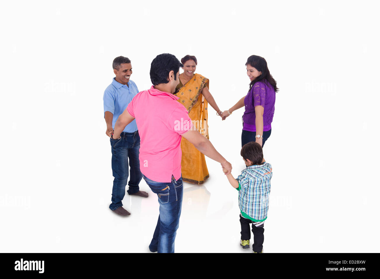 indische gemeinsame Familie Gruppe Spaß Stockfoto