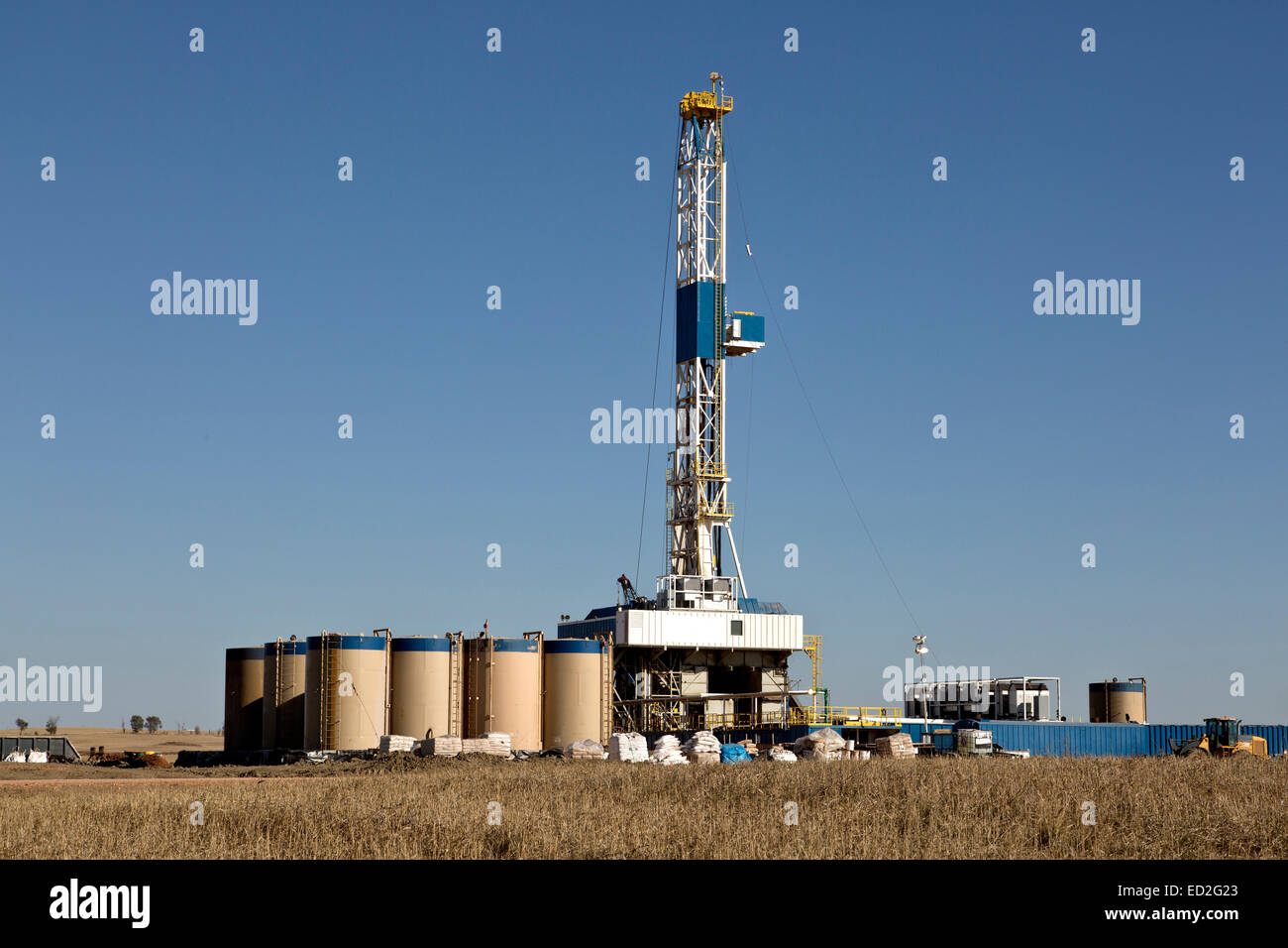 Flex Bohrständer in Betrieb, North Dakota Stockfoto