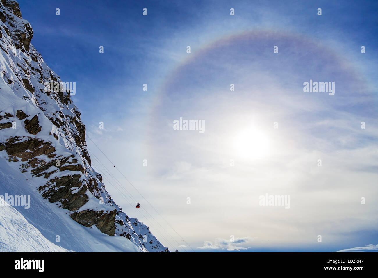 Halo in den Bergen Stockfoto