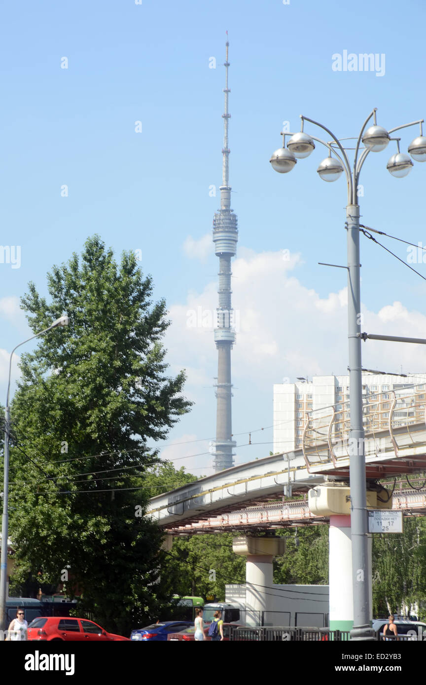 Fernsehturm Ostankino in Moskau TV Stockfoto