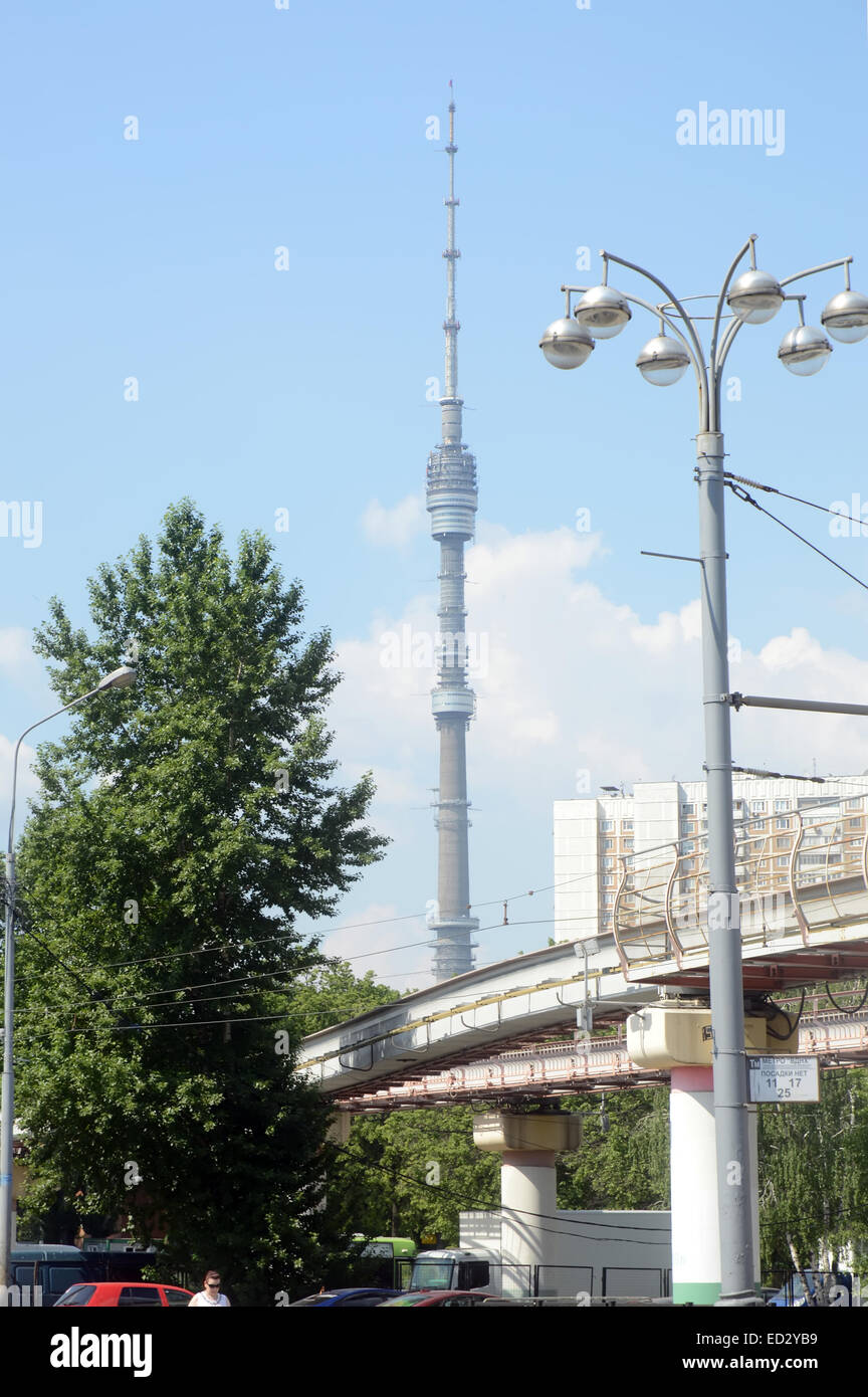 Fernsehturm Ostankino in Moskau Stockfoto
