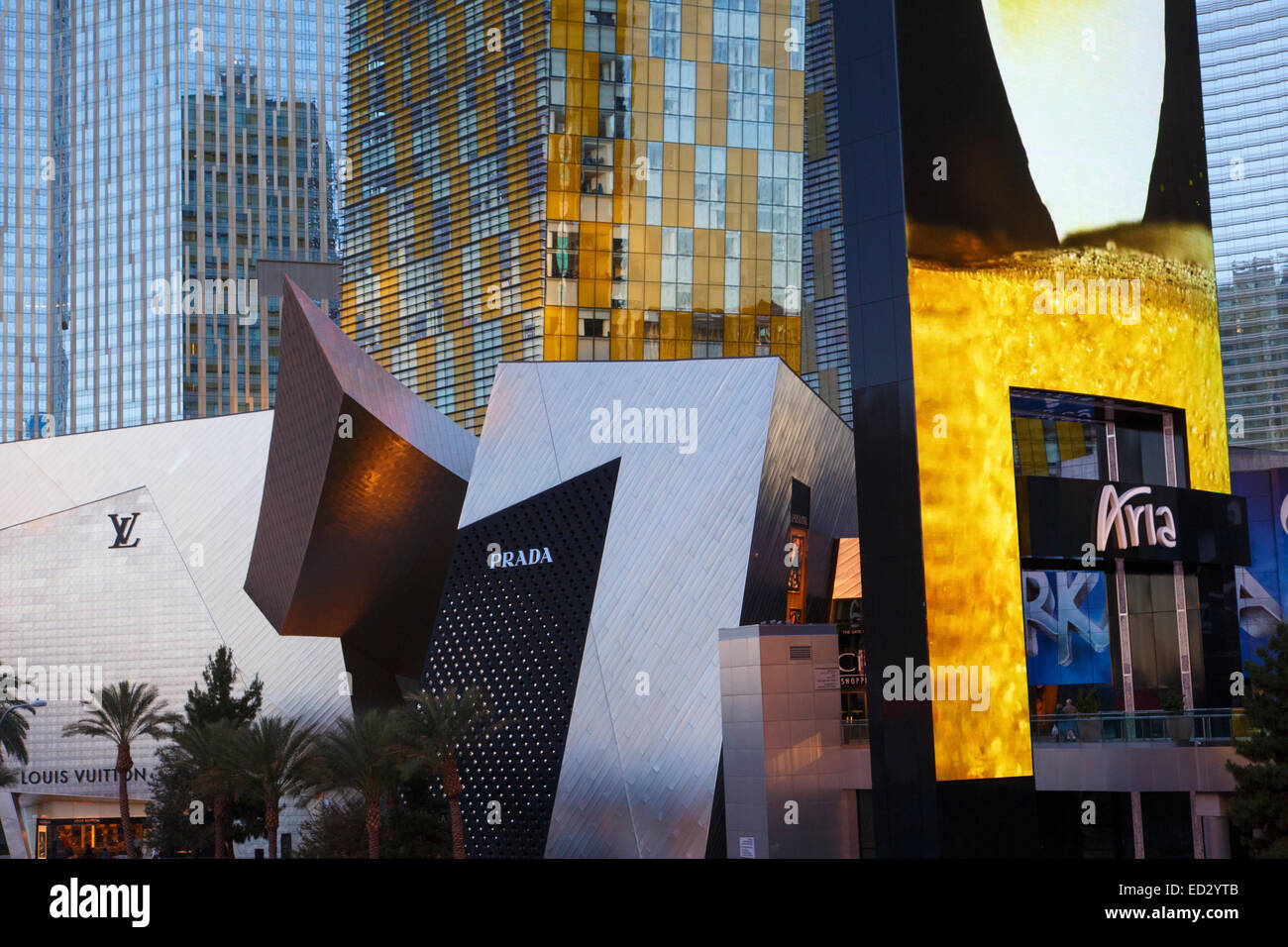 Kristalle im City Center, Las Vegas, Nevada. Stockfoto