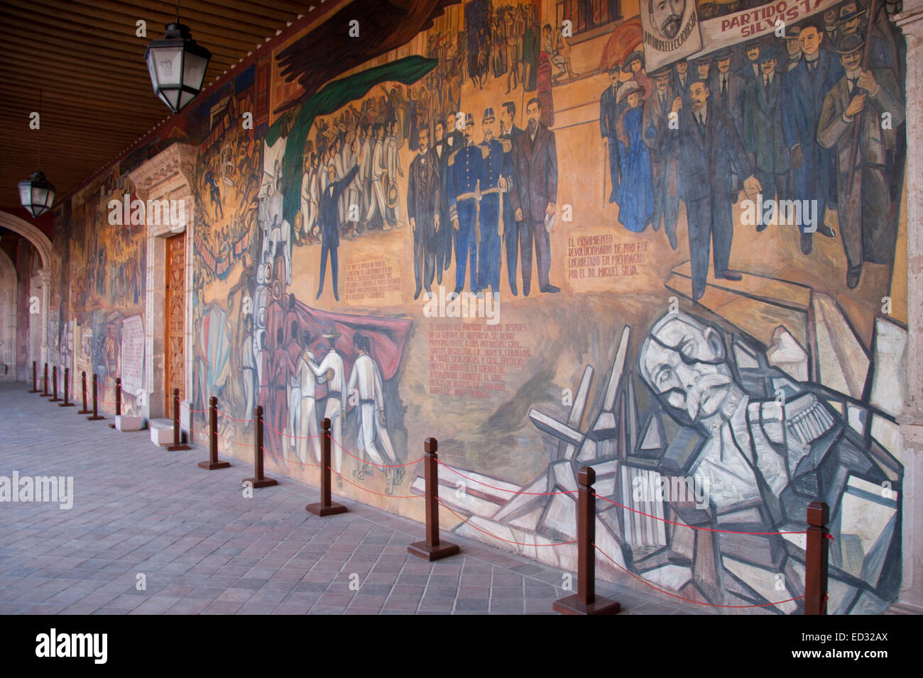 Der Palacio de Gobierno, Morelia, Mochoacan, Mexiko Stockfoto
