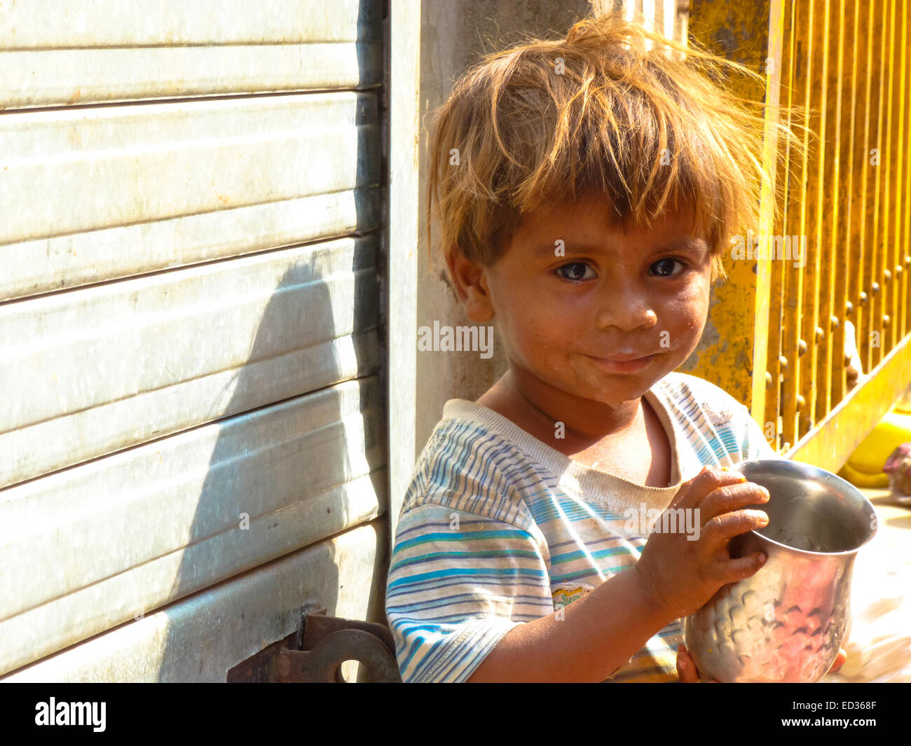 Porträt des Kindes in Gujarat Indien Stockfoto