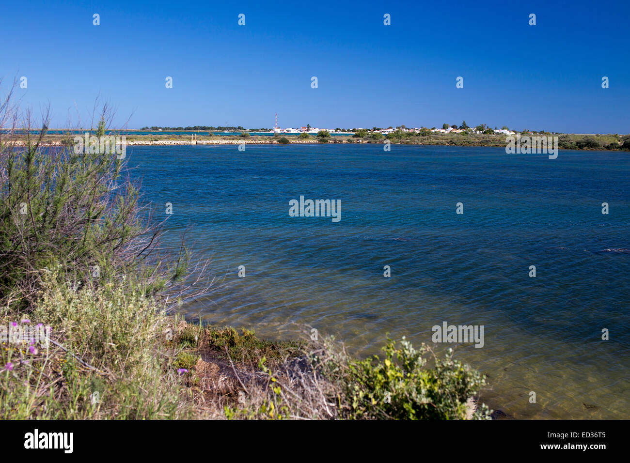 Die alten Salinen im Quinta de Marim, Bestandteil der Naturpark Ria Formosa, in der Nähe von Faro, Algarve, Portugal. Stockfoto