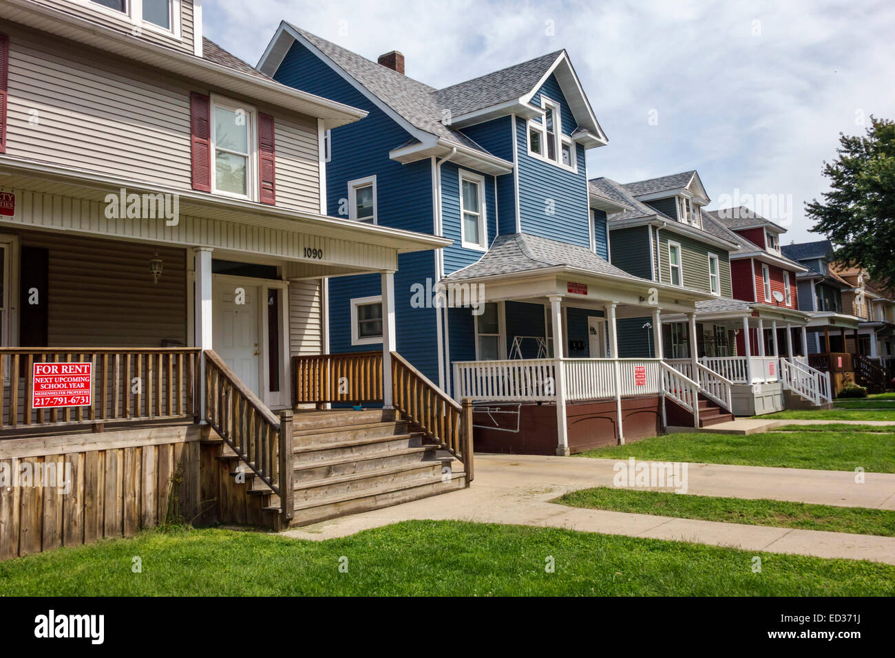 Illinois Decatur, Haus Häuser Häuser Häuser Residenz, Häuser, Off-Campus-Gehäuse, zu vermieten, renoviert, IL140904025 Stockfoto