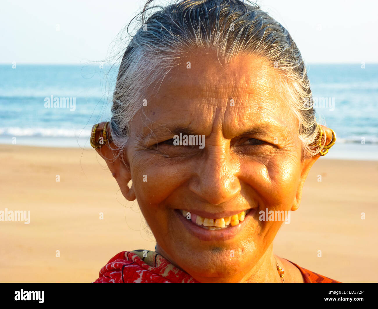 Porträt der Frau in Diu Gujarat Indien Stockfoto