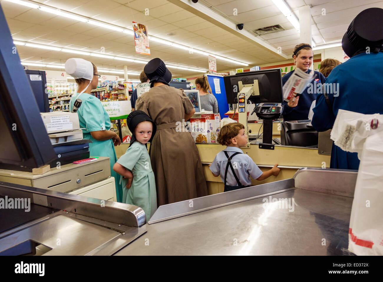 Illinois, Midwest, Arthur, Vine Street, IGA Foodliner, Lebensmittelgeschäft, Supermarkt, Lebensmittel, Shopping Shopper Shopper Shop Shops Markt Märkte Marktplatz kaufen in Stockfoto