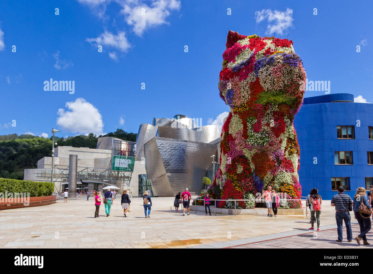 Welpen - Guggenheim Museum - Bilbao Stockfoto