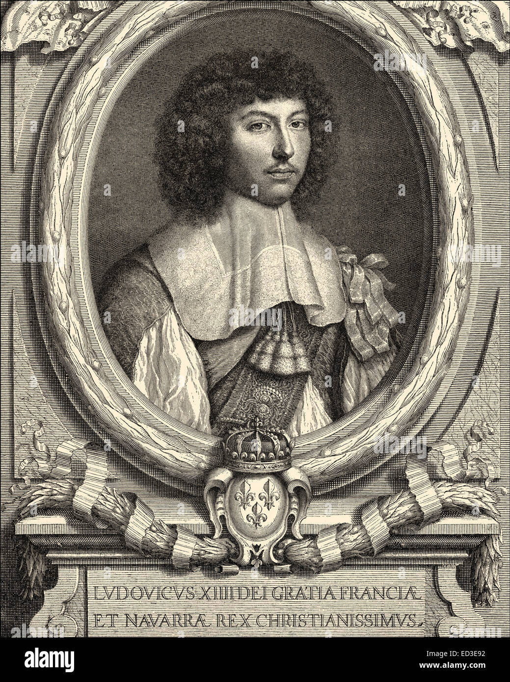 Porträt von Louis XIV, Louis le Grand, 1638-1715, König von Frankreich und Navarra, genannt der Sonnenkönig oder le Roi-Soleil, Portrait v Stockfoto