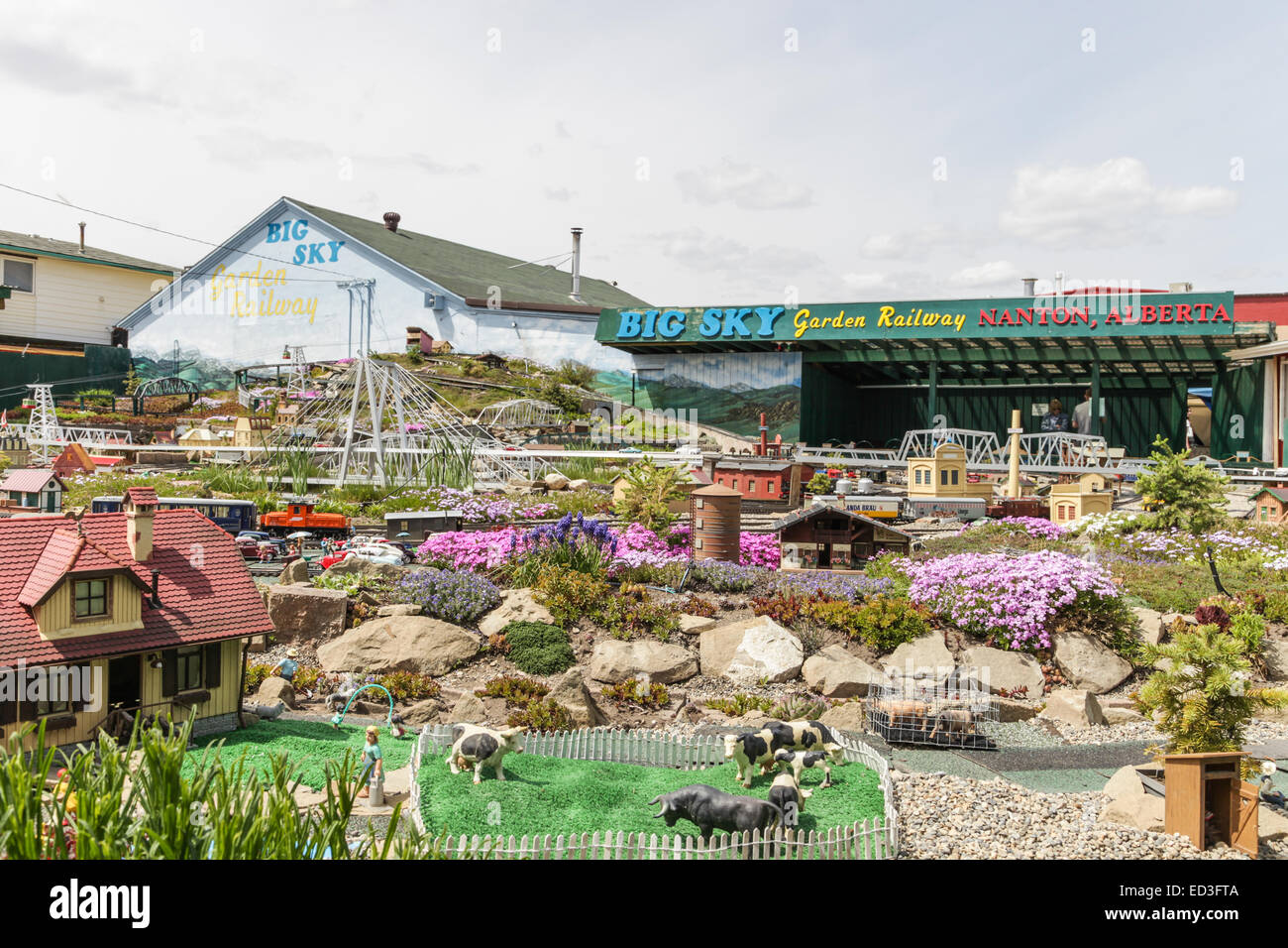 Nanton, Alberta. home von Canadas größte Gartenbahn Stockfoto