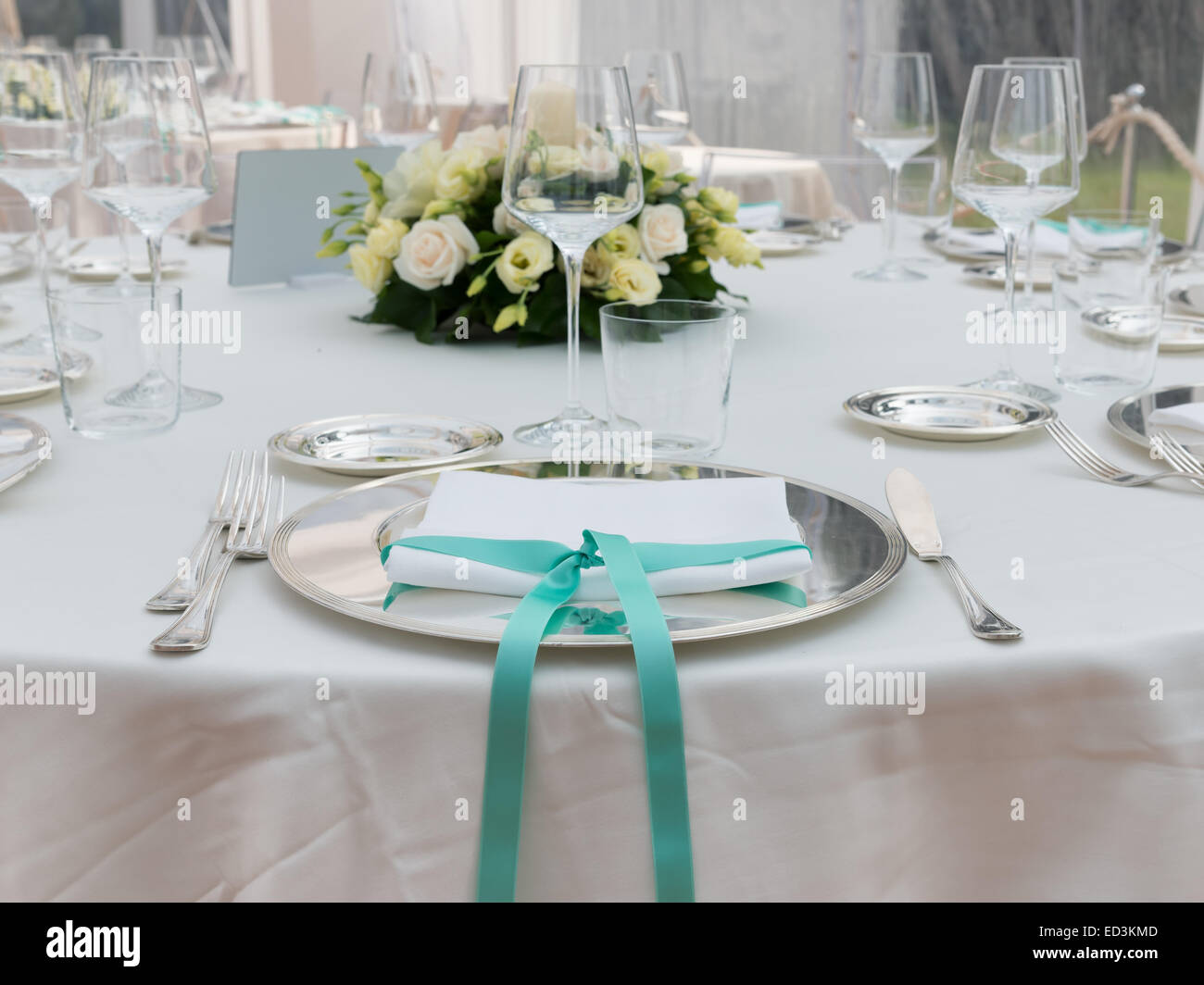 Hochzeit Tischdekoration Stockfoto