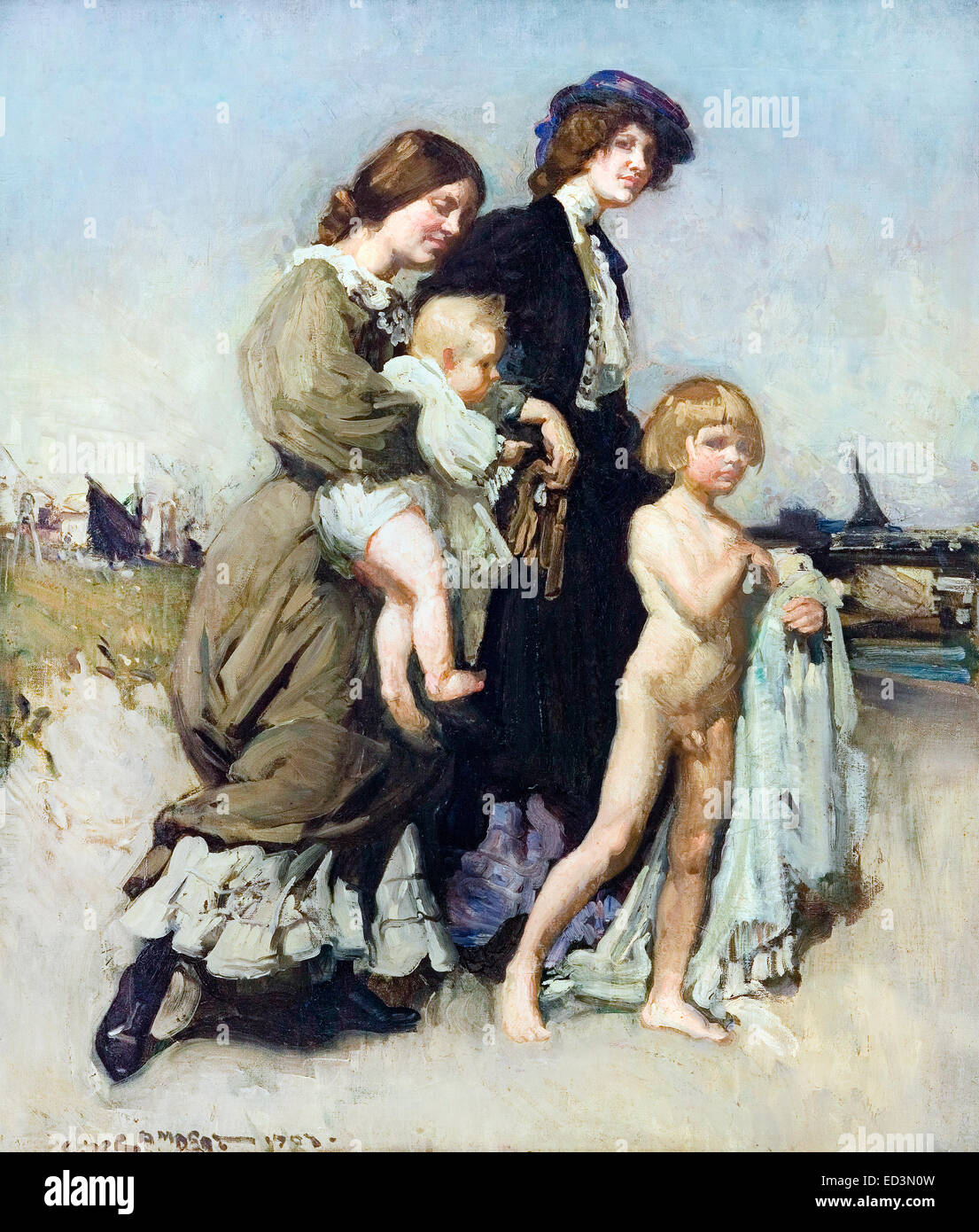 George Washington Lambert - Holiday Group (The Badegäste) 1907 Öl auf Leinwand. Art Gallery of South Australia, North Terrace Stockfoto